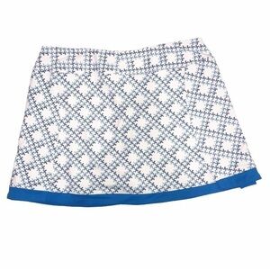 Golf Skirt Size M Tennis Skort Skort Blue White Print Houndstooth Pickleball